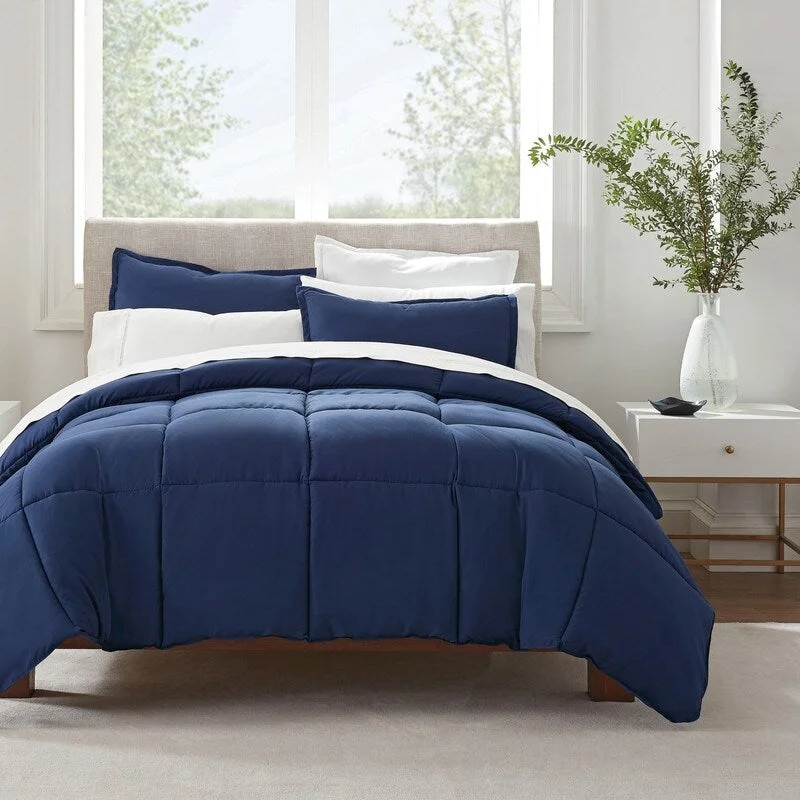 Synthetic - filled comforters like polyester for affordability and hypoallergenic propertiesSerta Simply Clean Antimicrobial Comforter Set Synthetic - filled comforters like polyester for affordability and hypoallergenic propertiesSerta Simply Clean Antimicrobial Comforter Set