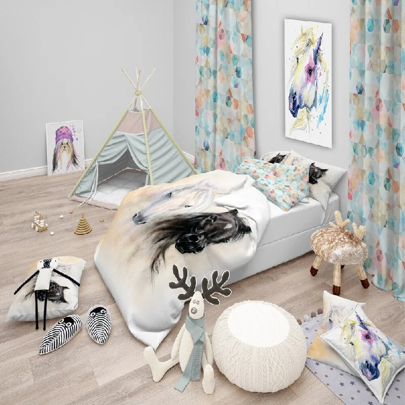 Firm Pillows for Side SleepersDesignart 'Black and White Horse Heads' Animal Bedding Set - Duvet Cover & Shams Firm Pillows for Side SleepersDesignart 'Black and White Horse Heads' Animal Bedding Set - Duvet Cover & Shams