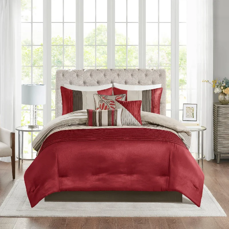 King - size comforters to fit large king - sized beds perfectlyMadison Park Tradewind Red 7-piece Comforter Set King - size comforters to fit large king - sized beds perfectlyMadison Park Tradewind Red 7-piece Comforter Set