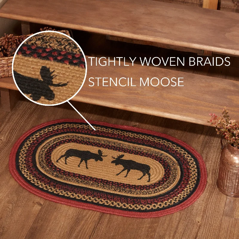 Bed skirts with a geometric cut - out designCumberland Stenciled Moose Jute Rug Oval w/ Pad 20x30 Bed skirts with a geometric cut - out designCumberland Stenciled Moose Jute Rug Oval w/ Pad 20x30