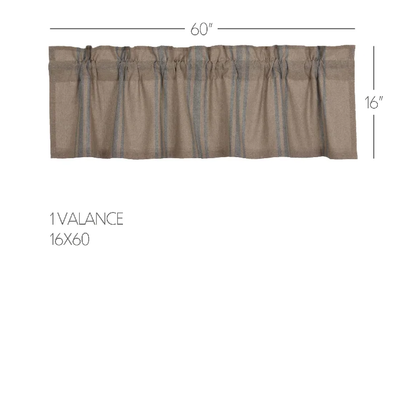 Polyester bed skirts for easy care and durabilityGrain Sack Blue Valance 16x60