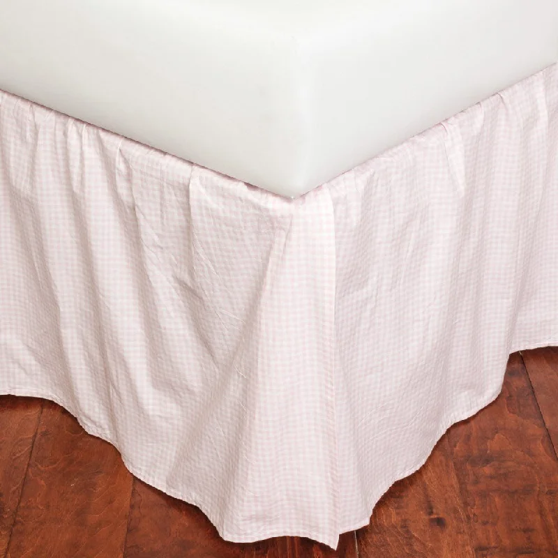 Bed skirts with a soft fleece lining for added comfortPink Gingham Full 18-inch Drop 3 Piece Tuck in Bed Skirt Bed skirts with a soft fleece lining for added comfortPink Gingham Full 18-inch Drop 3 Piece Tuck in Bed Skirt