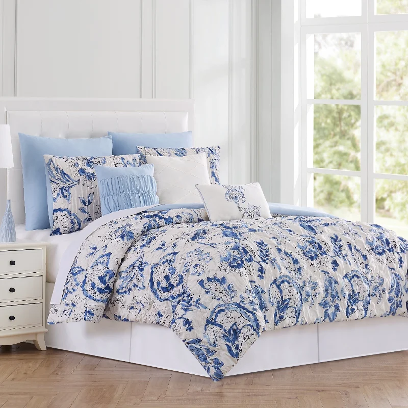 Silk - filled comforters for a luxurious and smooth touchModern Threads Lori Printed 8 Piece Comforter Set Silk - filled comforters for a luxurious and smooth touchModern Threads Lori Printed 8 Piece Comforter Set