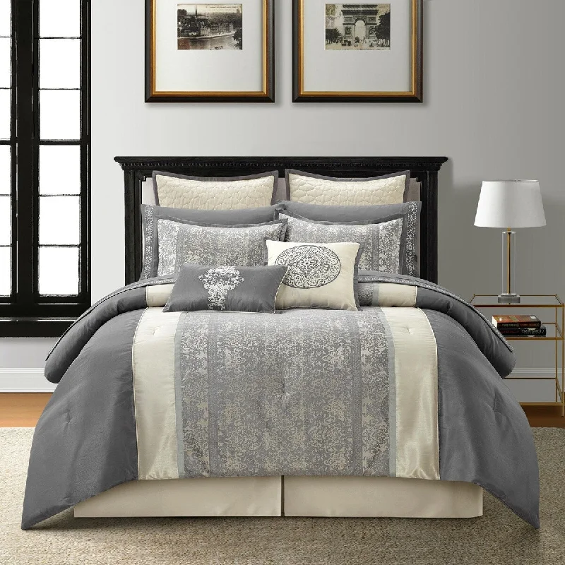 Bamboo - fiber - filled comforters with antibacterial and breathable qualitiesNanshing Sierra 12 Piece Faux Silk Damask Comforter Set Bamboo - fiber - filled comforters with antibacterial and breathable qualitiesNanshing Sierra 12 Piece Faux Silk Damask Comforter Set