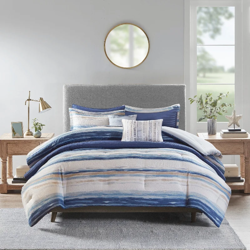 Cotton - filled comforters for a breathable and natural sleep experienceMadison Park Anchorage 8 Piece Printed Seersucker Comforter and Quilt Set Collection Cotton - filled comforters for a breathable and natural sleep experienceMadison Park Anchorage 8 Piece Printed Seersucker Comforter and Quilt Set Collection
