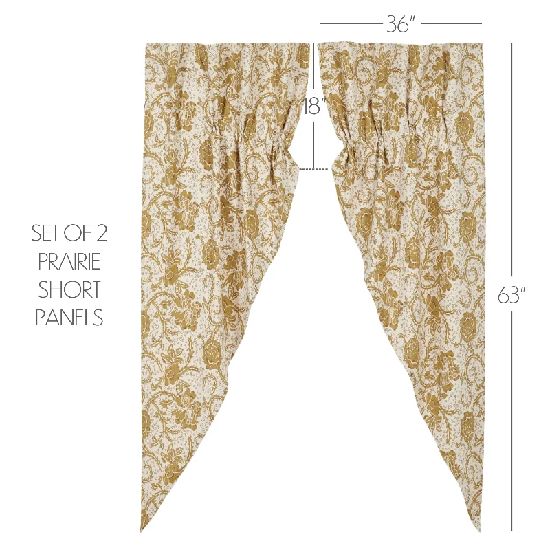 Bed skirts with a scalloped hem for a charming detailDorset Gold Floral Prairie Short Panel Set of 2 63x36x18 Bed skirts with a scalloped hem for a charming detailDorset Gold Floral Prairie Short Panel Set of 2 63x36x18