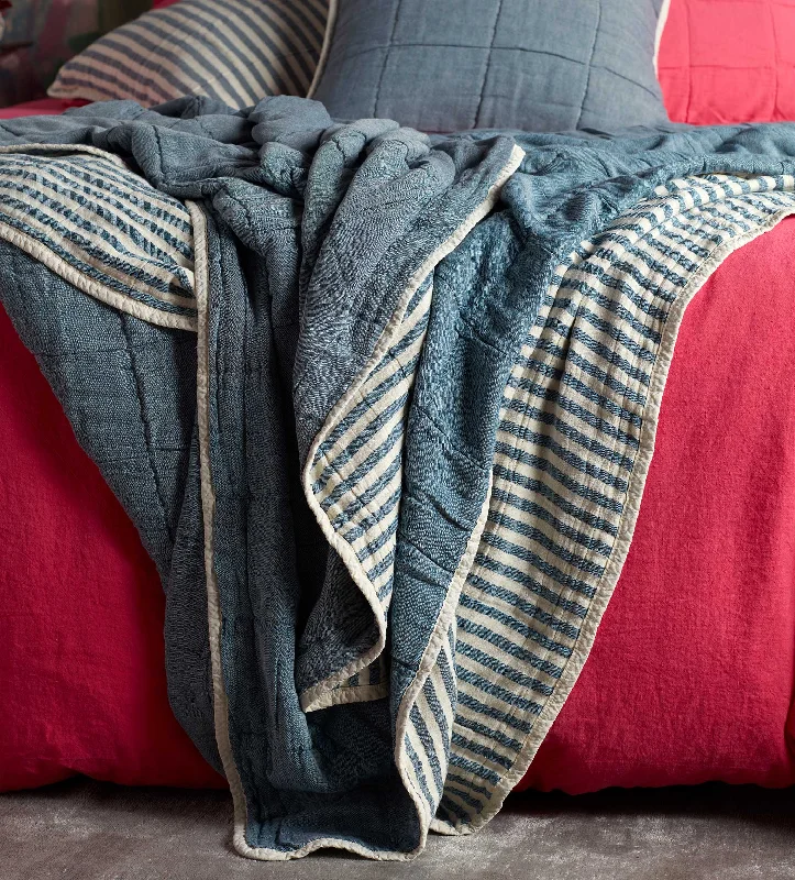 gothic style bedspreads with dark colors and ornate details for a mysterious bedroomTeal Sam Stripe 100% Cotton Quilted Throw gothic style bedspreads with dark colors and ornate details for a mysterious bedroomTeal Sam Stripe 100% Cotton Quilted Throw