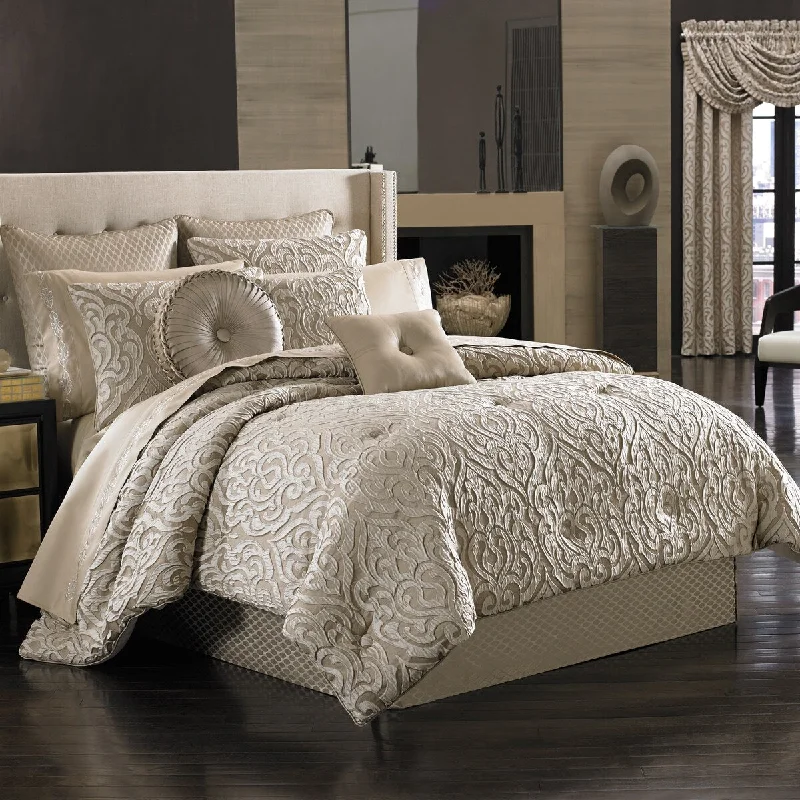 Synthetic - filled comforters like polyester for affordability and hypoallergenic propertiesJ. Queen New York Astoria Comforter Set