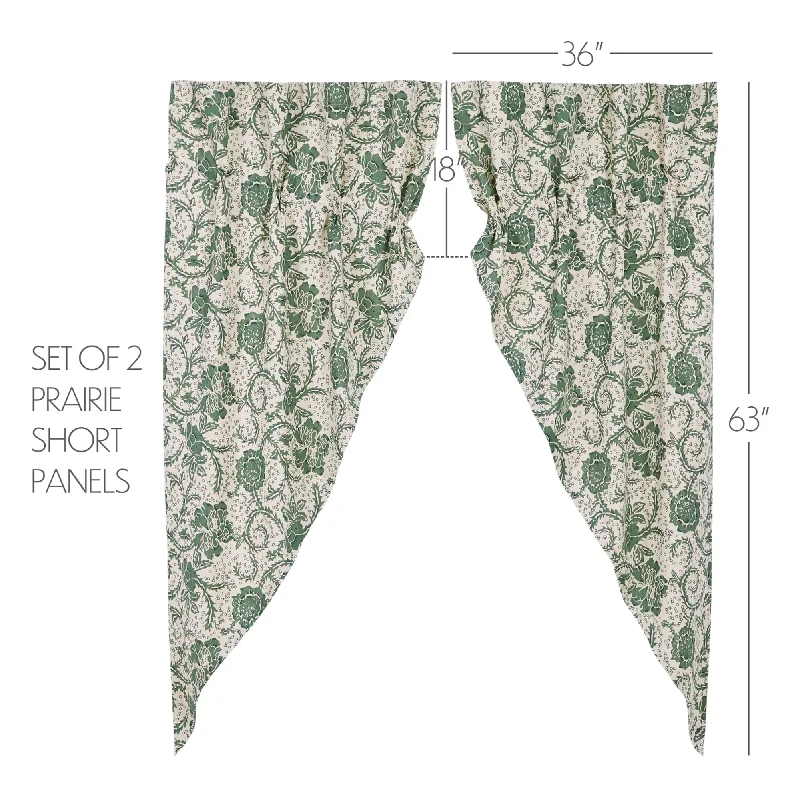 Bed skirts with a country - style patternDorset Green Floral Prairie Short Panel Set of 2 63x36x18 Bed skirts with a country - style patternDorset Green Floral Prairie Short Panel Set of 2 63x36x18