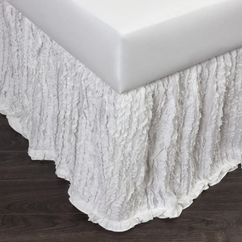 Bed skirts with a jacquard weave for a textured lookLizzy Ruffled 3 Piece Tuck in Bed Skirt Bed skirts with a jacquard weave for a textured lookLizzy Ruffled 3 Piece Tuck in Bed Skirt