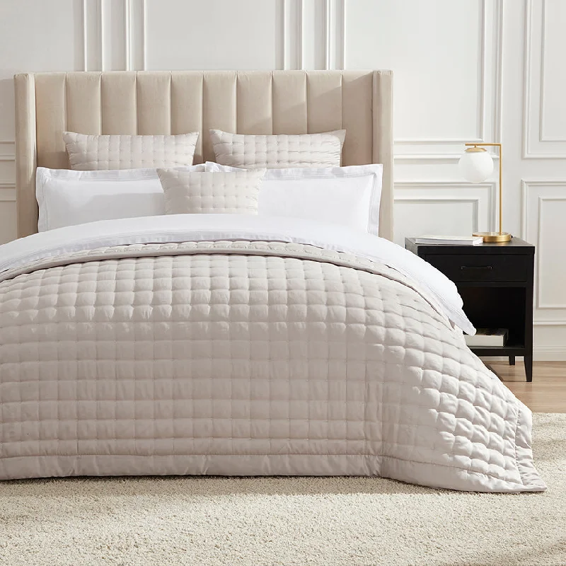 mid - century modern bedspreads with iconic shapes and colors for a stylish spaceVienna Bedspread 99" x 103" - Champagne
