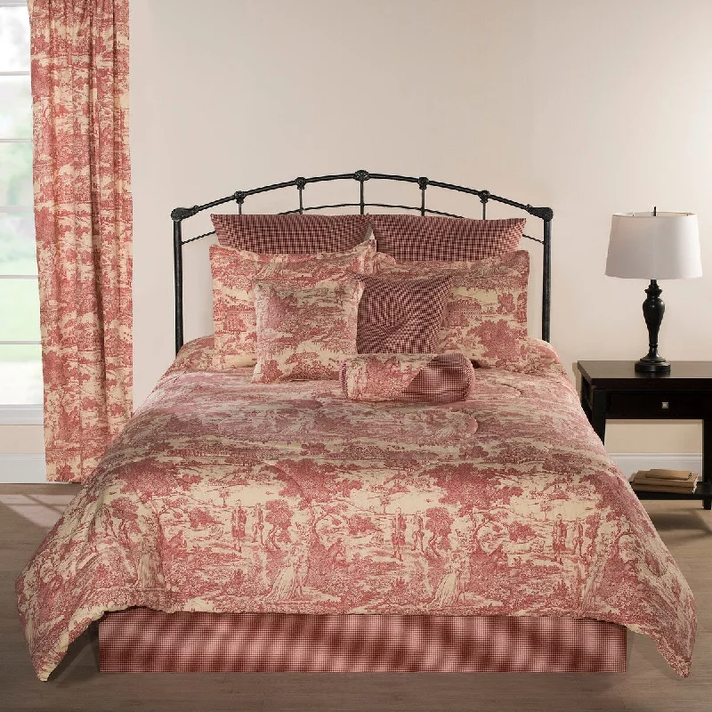 Bed skirts with a shabby - chic styleVersailles red small check bedskirt
