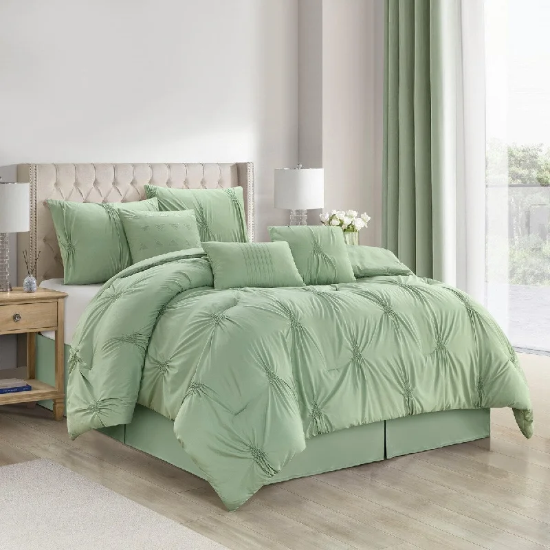 Microfiber - filled comforters that are lightweight and easy to care forNanshing Agathe 7 Piece Pintuck Comforter Set Microfiber - filled comforters that are lightweight and easy to care forNanshing Agathe 7 Piece Pintuck Comforter Set