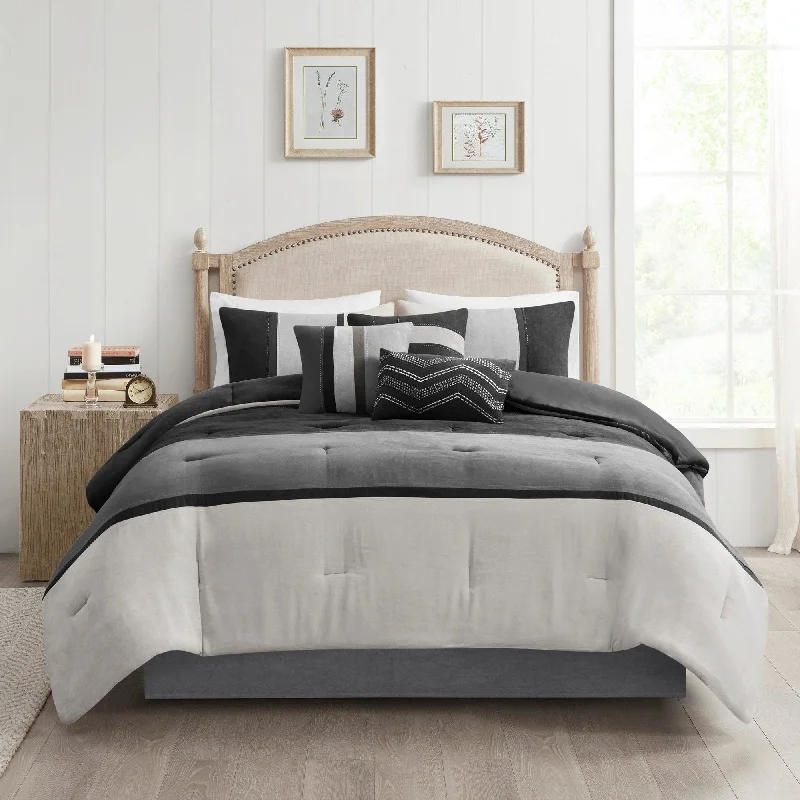 Goose down comforters known for their superior quality and insulationMadison Park Hanover 7 Piece Faux Suede Comforter Set