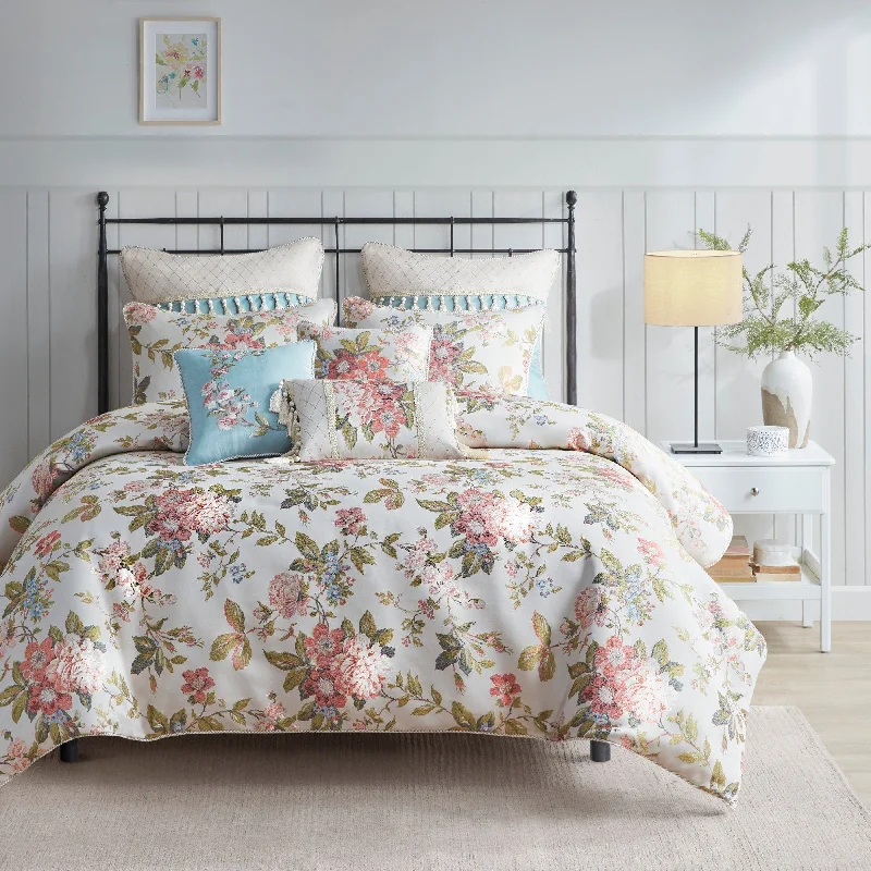 Wool - filled comforters with natural moisture - wicking and temperature - regulating featuresMadison Park Signature Carolyn Ivory 8 Piece Floral Jacquard Comforter Set Wool - filled comforters with natural moisture - wicking and temperature - regulating featuresMadison Park Signature Carolyn Ivory 8 Piece Floral Jacquard Comforter Set
