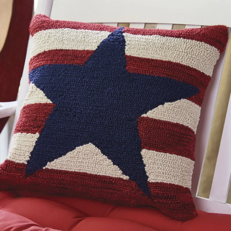 Kids Pillows with Fun DesignsAmerican Star Hooked Pillow Set Down Feather Fill 18"x18" - Park Designs Kids Pillows with Fun DesignsAmerican Star Hooked Pillow Set Down Feather Fill 18"x18" - Park Designs