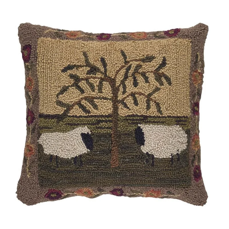 Firm Pillows for Side SleepersWillow & Sheep Hooked Pillow Set Polyester Fill 18"x18" - Park Designs Firm Pillows for Side SleepersWillow & Sheep Hooked Pillow Set Polyester Fill 18"x18" - Park Designs