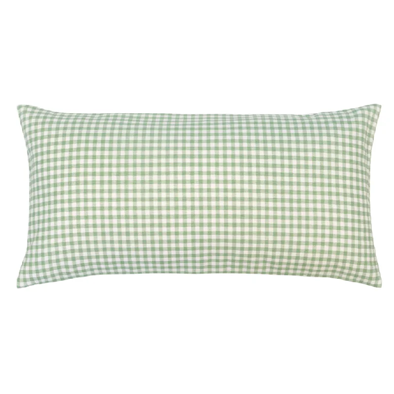 Round Pillows for Boho-Style InteriorsThe Green Gingham Throw Pillow