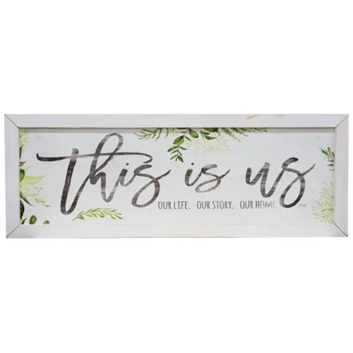 Bed skirts with a shabby - chic styleThis Is Us Print 13x37 White Frame