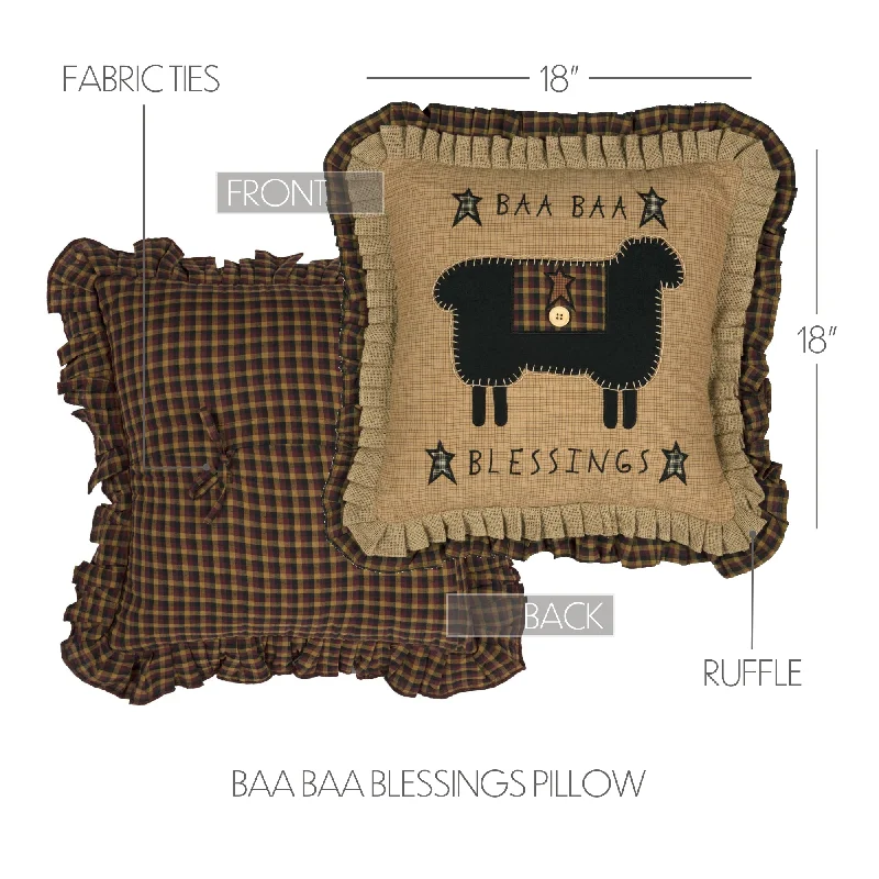 Queen - size bed skirts with ruffled edgesHeritage Farms Baa Baa Blessings Pillow 18x18 Queen - size bed skirts with ruffled edgesHeritage Farms Baa Baa Blessings Pillow 18x18