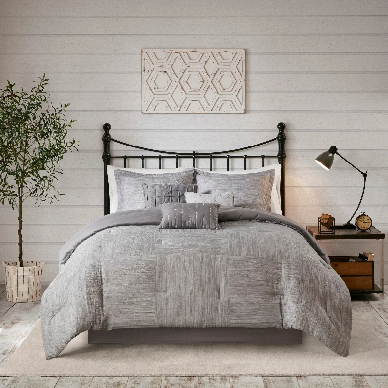 Latex - filled comforters with a bouncy texture and good supportMadison Park Clayton 7 Piece Printed Seersucker Comforter Set Latex - filled comforters with a bouncy texture and good supportMadison Park Clayton 7 Piece Printed Seersucker Comforter Set