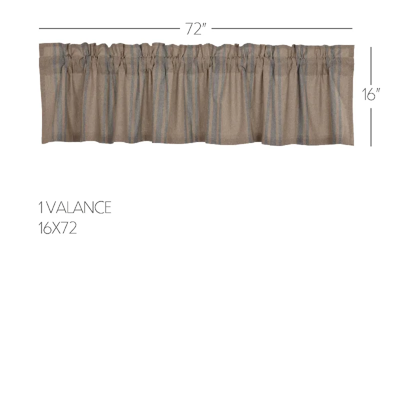 Bed skirts with a beach - themed printGrain Sack Blue Valance 16x72