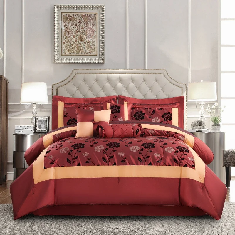 Down - filled comforters for supreme warmth and lightnessNanshing Felicity 7 Piece Floral Glam Comforter Set Down - filled comforters for supreme warmth and lightnessNanshing Felicity 7 Piece Floral Glam Comforter Set