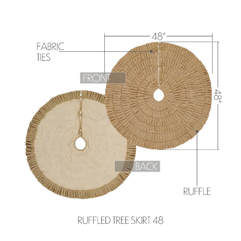 Bed skirts with a tropical print for a vacation - inspired feelFestive Natural Burlap Ruffled Tree Skirt 48 Bed skirts with a tropical print for a vacation - inspired feelFestive Natural Burlap Ruffled Tree Skirt 48