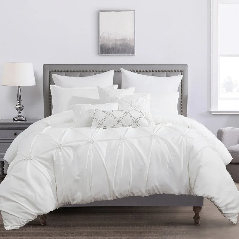 Duck down comforters with a softer feel and good warmth retentionJina Luxury 7 Piece Comforter Set