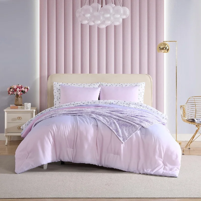 Silk - filled comforters for a luxurious and smooth touchBetsey Johnson Ombre Purple Bonus Bed Set Silk - filled comforters for a luxurious and smooth touchBetsey Johnson Ombre Purple Bonus Bed Set