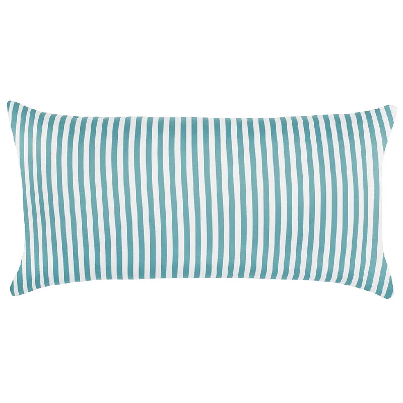 Down Alternative Pillows for Ethical ChoicesTurquoise Striped Throw Pillow