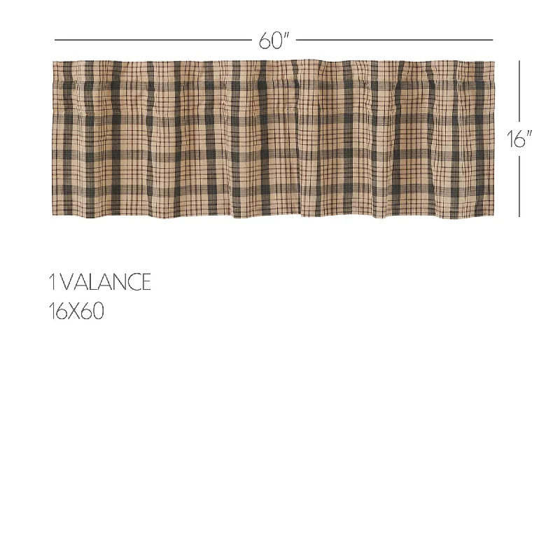 Bed skirts with a satin finish for a shiny appearanceCider Mill Plaid Valance 16x60