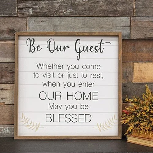 Bed skirts with a tie - back design for adjustabilityBe Our Guest Framed Sign