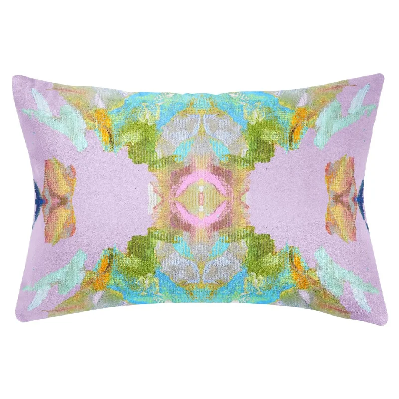 Square Pillows for Modern Home DecorStained Glass Lavender 14x20 Pillow
