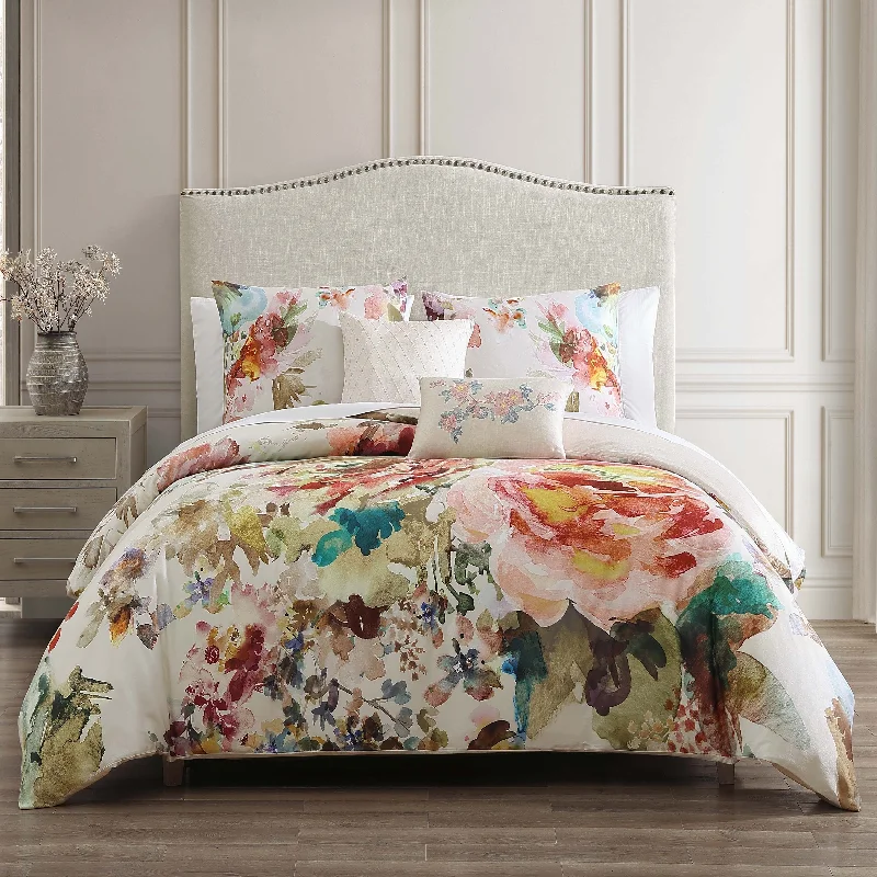 Wool - filled comforters with natural moisture - wicking and temperature - regulating featuresBebejan Antique Flowers Ivory 100% Cotton 5-Piece Reversible Comforter Set