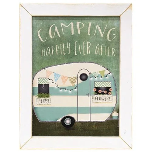 Bed skirts with a modern minimalist designCamping Happily Ever After Framed Print