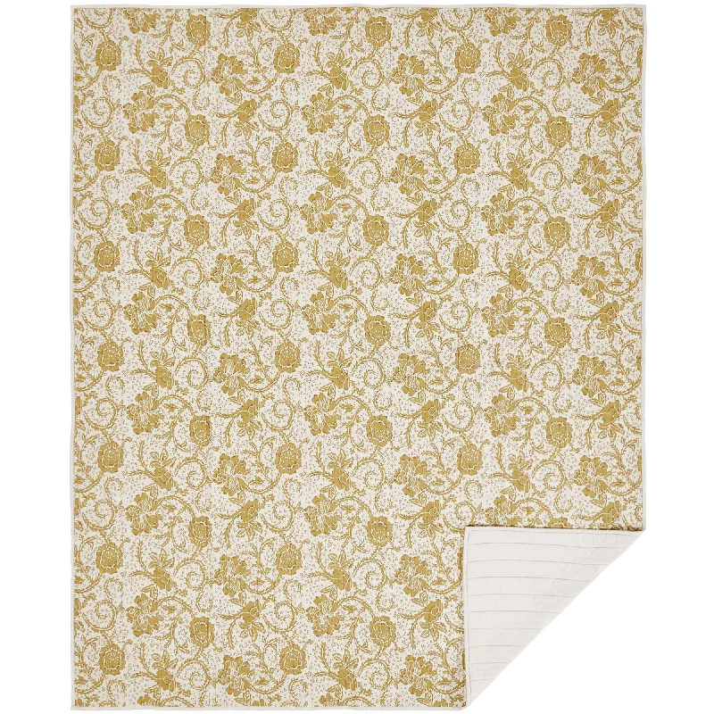 Cotton bed skirts for a soft and breathable lookDorset Gold Floral Twin Quilt 68Wx86L Cotton bed skirts for a soft and breathable lookDorset Gold Floral Twin Quilt 68Wx86L