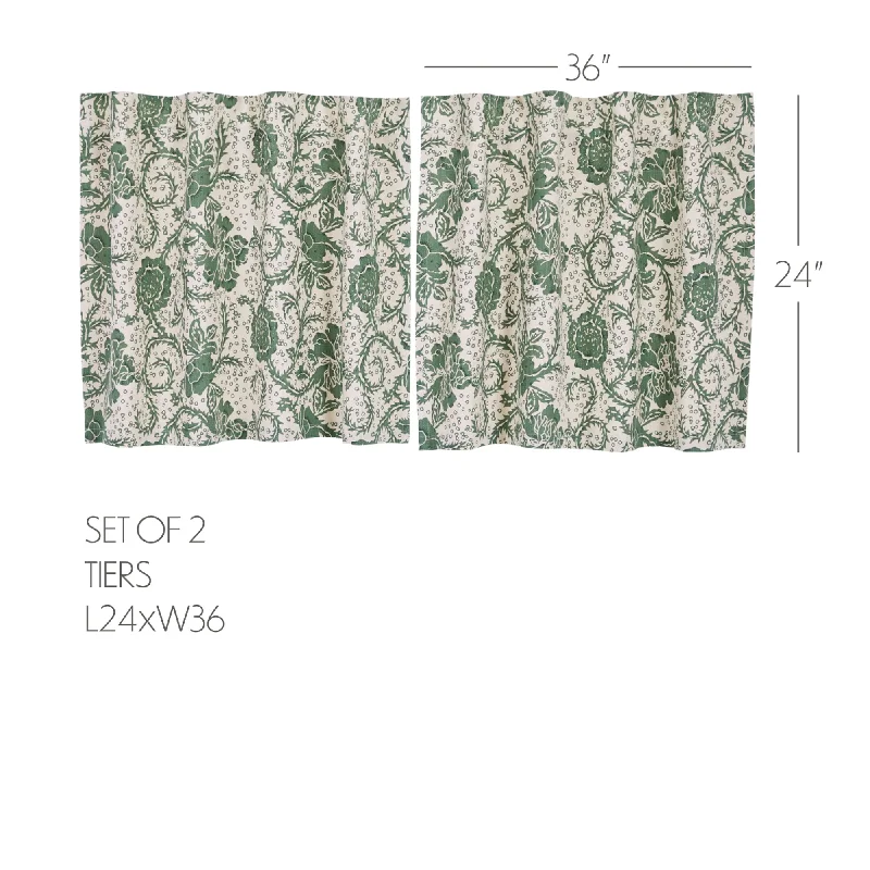 Bed skirts with a football - team - colored patternDorset Green Floral Tier Set of 2 L24xW36 Bed skirts with a football - team - colored patternDorset Green Floral Tier Set of 2 L24xW36