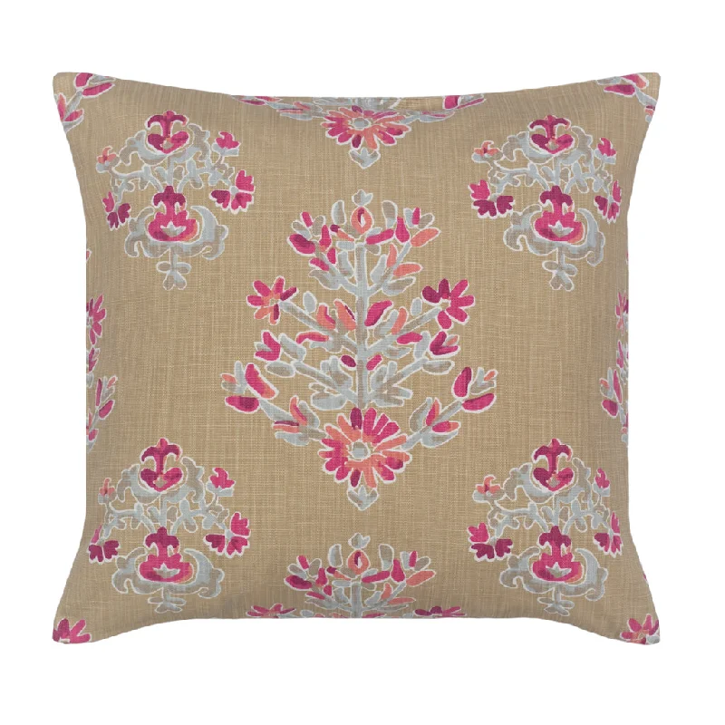 Firm Pillows for Side SleepersThe Beige Sophia Floral Square Throw Pillow