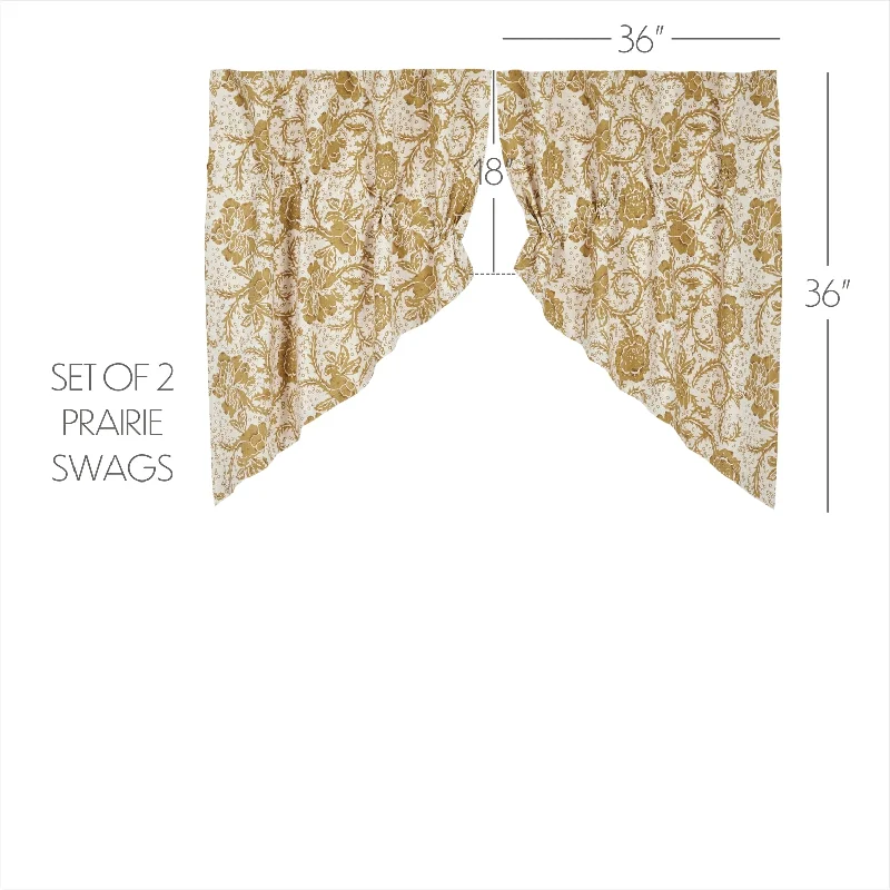 Bed skirts in pastel shades for a delicate lookDorset Gold Floral Prairie Swag Set of 2 36x36x18 Bed skirts in pastel shades for a delicate lookDorset Gold Floral Prairie Swag Set of 2 36x36x18