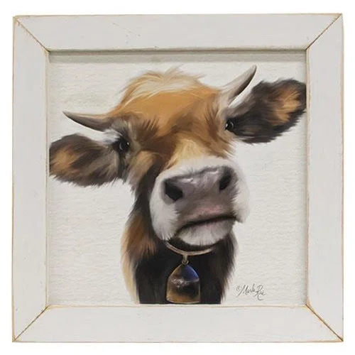 Bed skirts with a retro - style patternLittle MooMoo Framed Print