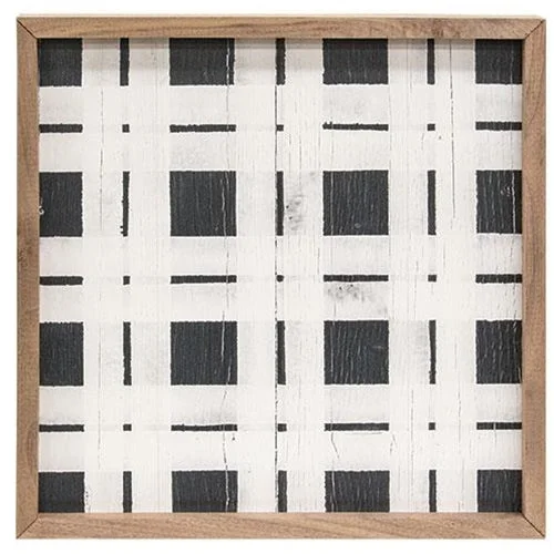 Bed skirts with a ruffled tiered designBlack & White Weave Pattern Wall Art 12"