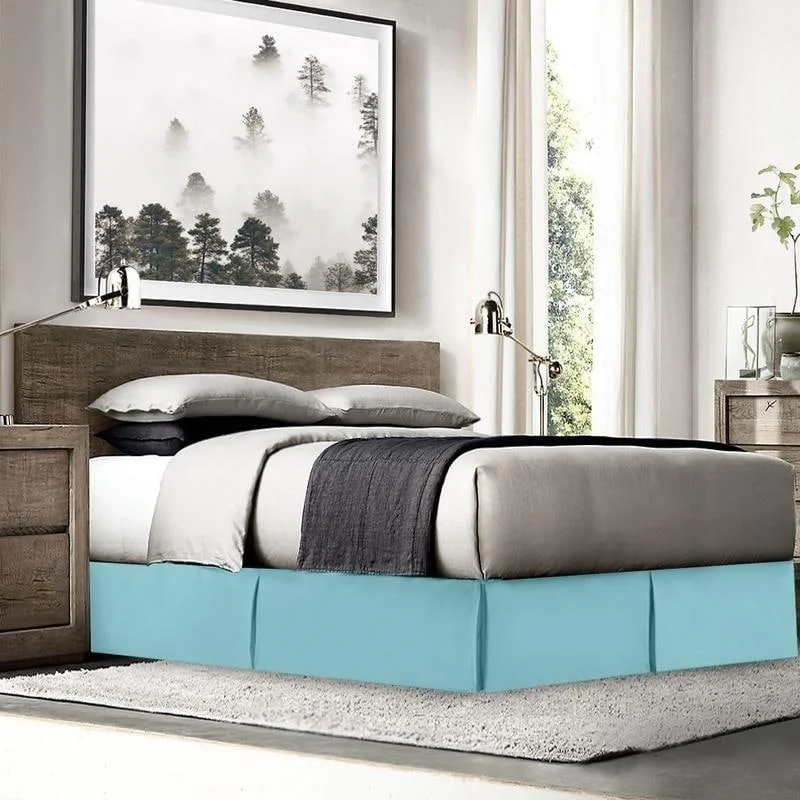Bed skirts with a high - quality elastic waistbandNestl Luxury Pleated Full Size 14 inch Drop Bed Skirt Bed skirts with a high - quality elastic waistbandNestl Luxury Pleated Full Size 14 inch Drop Bed Skirt