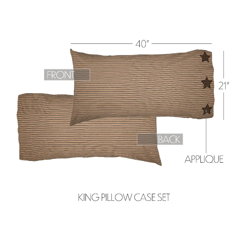 Bed skirts with a satin finish for a shiny appearanceFarmhouse Star King Pillow Case w/Applique Star Set of 2 21x40 Bed skirts with a satin finish for a shiny appearanceFarmhouse Star King Pillow Case w/Applique Star Set of 2 21x40