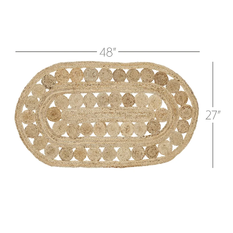 Bed skirts in neutral colors for easy pairingCeleste Jute Rug Oval 27x48