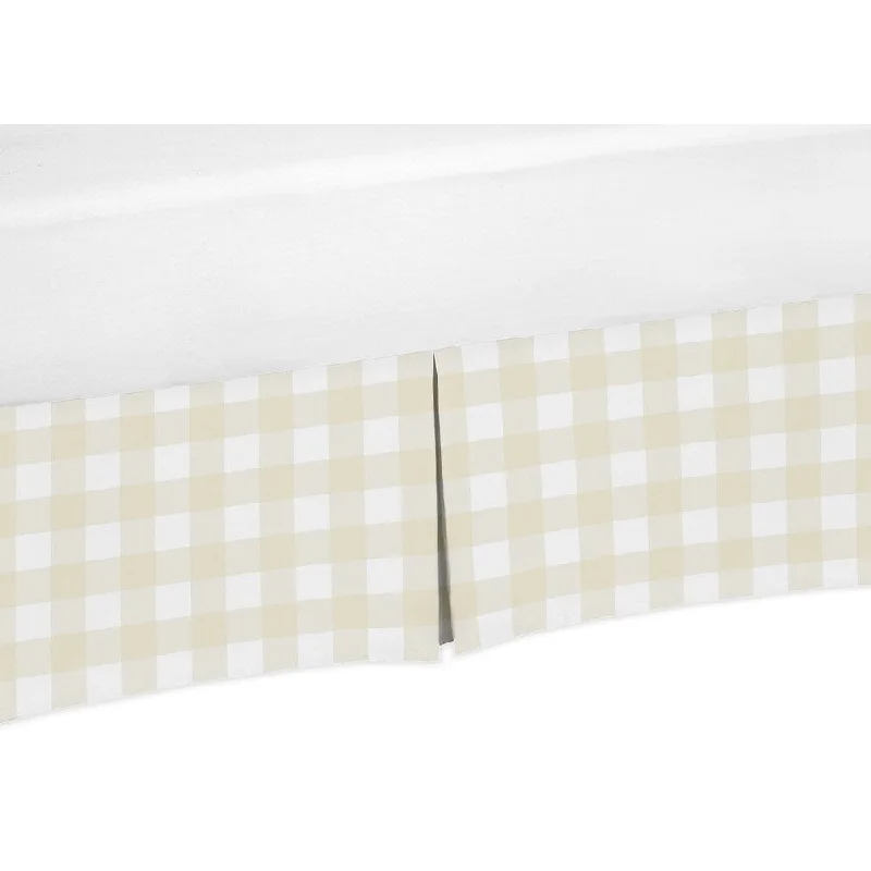 Bed skirts with a football - team - colored patternSweet Jojo Designs Beige and White Buffalo Plaid Check Woodland Camo Collection Queen Bed Skirt Bed skirts with a football - team - colored patternSweet Jojo Designs Beige and White Buffalo Plaid Check Woodland Camo Collection Queen Bed Skirt