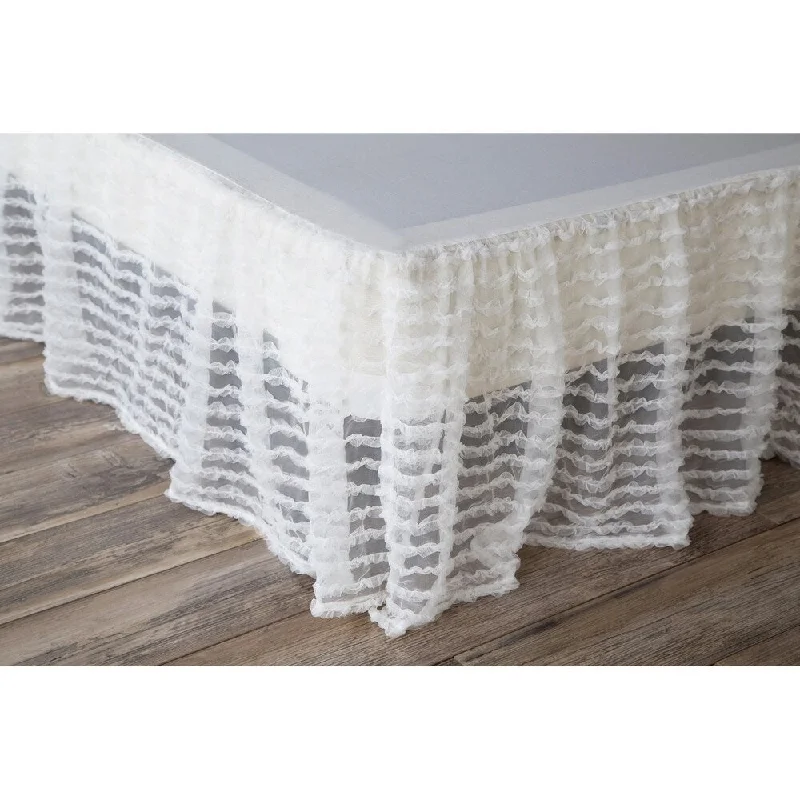 Bed skirts with a retro - style patternPorch & Den Edy Queen-size White Ruffled Bed Skirt Bed skirts with a retro - style patternPorch & Den Edy Queen-size White Ruffled Bed Skirt