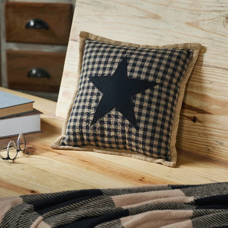 Velvet Pillows for a Touch of EleganceBlack Check Star Pillow 12x12