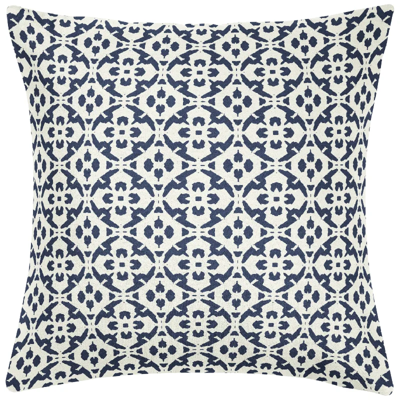 Velvet Pillows for a Touch of ElegancePorto Tiles Navy 26x26 Pillow