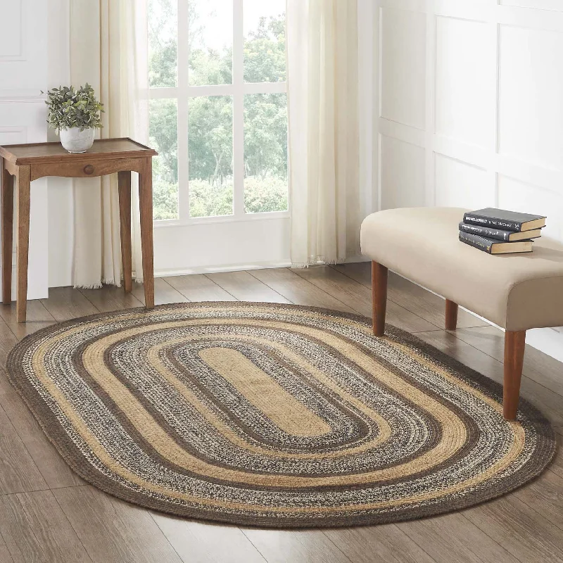 Bed skirts with a wrinkle - resistant fabricEspresso Jute Rug Oval w/ Pad 60x96